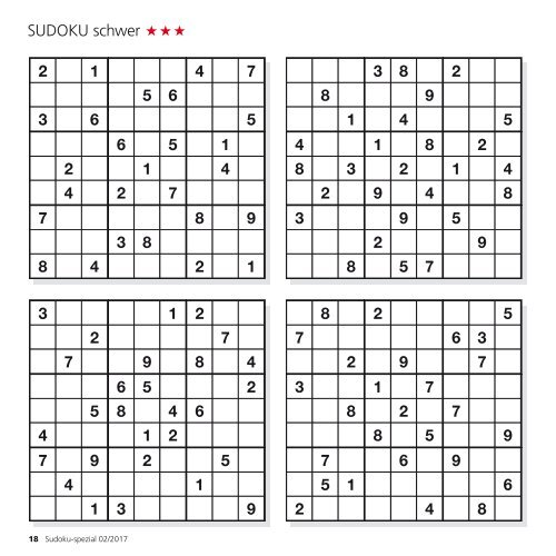 Leseprobe "Sudoku-spezial" Februar 2017