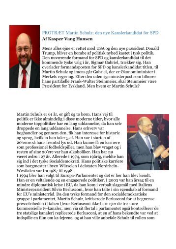 PROTRÆT Martin Schulz den nye Kanslerkandidat for SPD