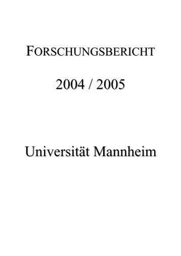 Vorwort - Universität  Mannheim