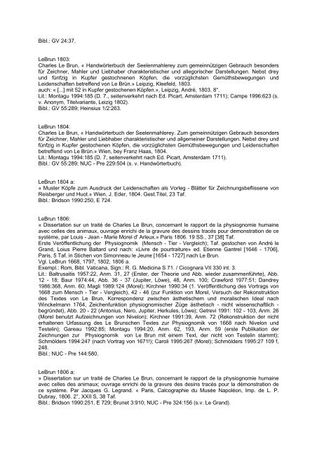 Bibliographie von Texten zur Physiognomik, 400 v. Chr. - 1999: 561 ...