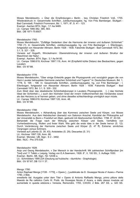 Bibliographie von Texten zur Physiognomik, 400 v. Chr. - 1999: 561 ...