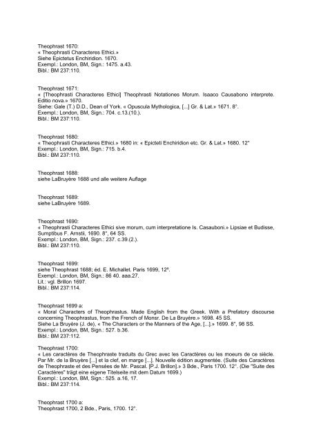 Bibliographie von Texten zur Physiognomik, 400 v. Chr. - 1999: 561 ...