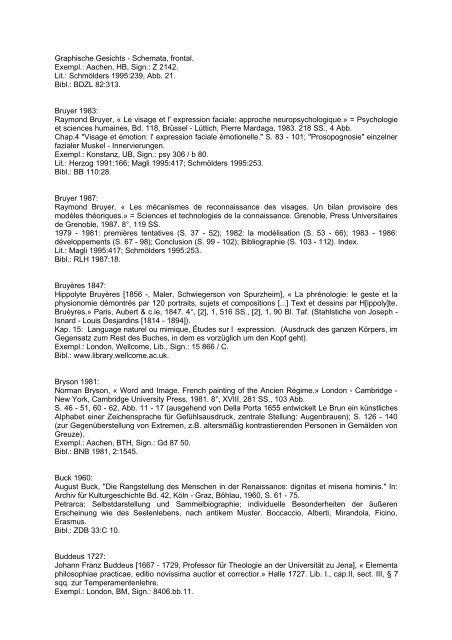 Bibliographie von Texten zur Physiognomik, 400 v. Chr. - 1999: 561 ...