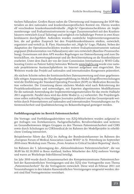 Tätigkeitsbericht 2010 der Bundesärztekammer (komplett)