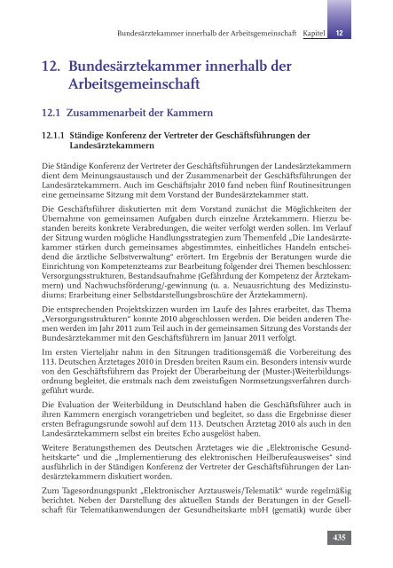 Tätigkeitsbericht 2010 der Bundesärztekammer (komplett)