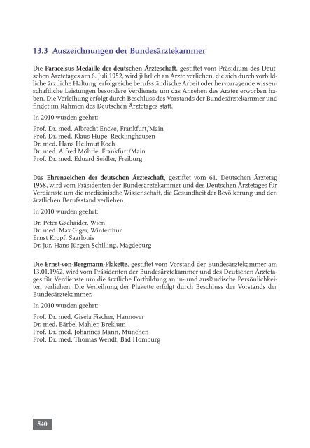 Tätigkeitsbericht 2010 der Bundesärztekammer (komplett)