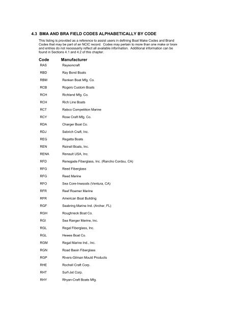 NCIC Code Manual - Alabama Criminal Justice Information Center