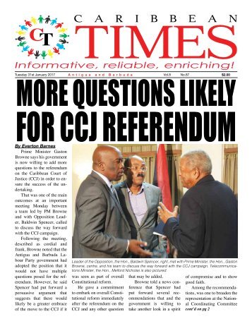 Caribbean Times 87th Issue - Tuesday 31st January 2017