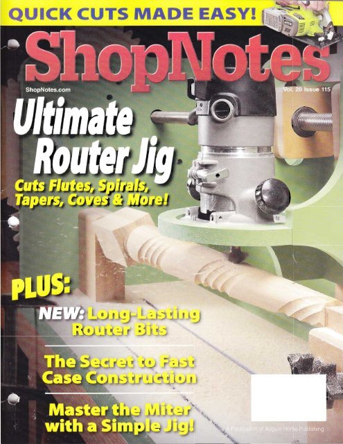Shopnotes #115 (Vol.20) - Ultimate Router jig