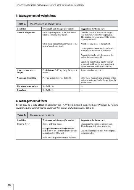 HIV/AIDS Treatment and Care : Clinical protocols for the European ...