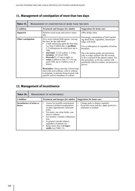 HIV/AIDS Treatment and Care : Clinical protocols for the European ...