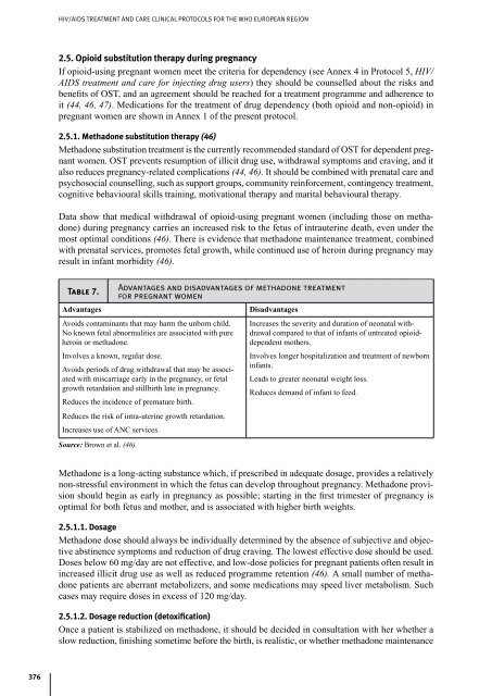 HIV/AIDS Treatment and Care : Clinical protocols for the European ...