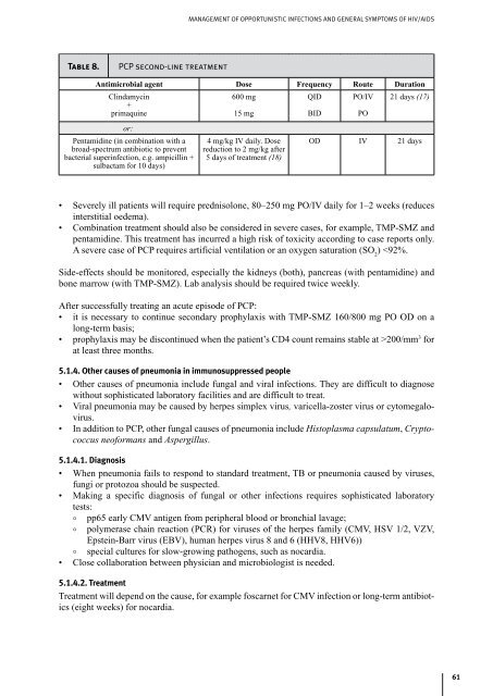 HIV/AIDS Treatment and Care : Clinical protocols for the European ...