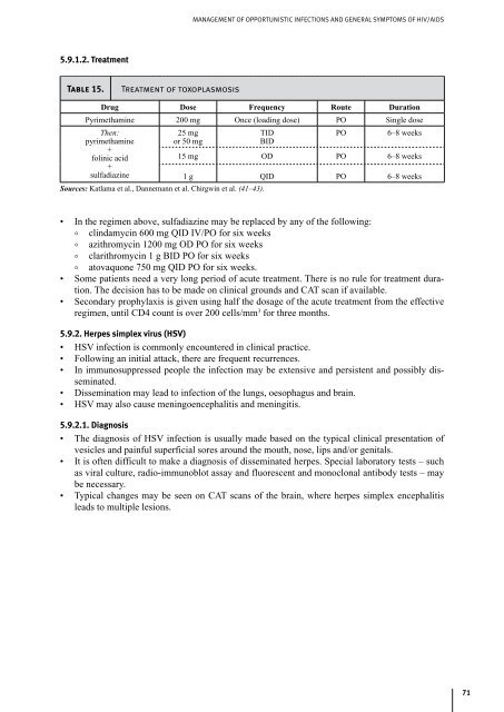 HIV/AIDS Treatment and Care : Clinical protocols for the European ...