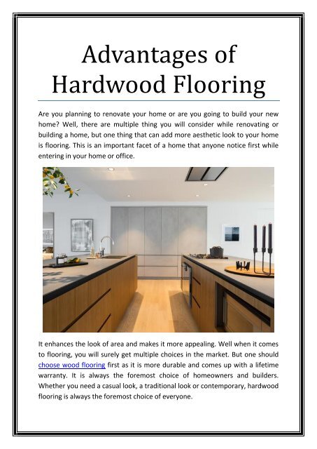 Advantages of Wood Flooring