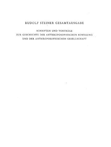 RUDOLF STEINER GESAMTAUSGABE