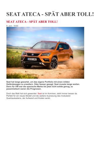 EXE3 Seat Ateca Test A