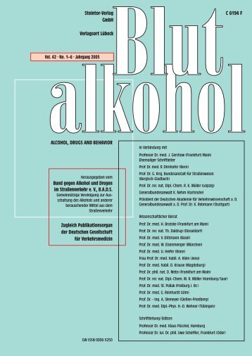 Blutalkohol 2005 - BADS (Bund gegen Alkohol und Drogen im ...