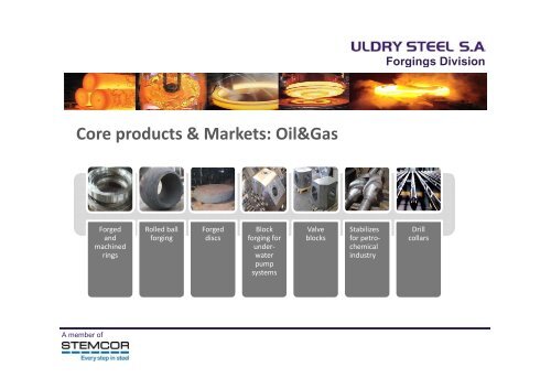 Forgings Division Core products & Markets: Oil&Gas - Stemcor