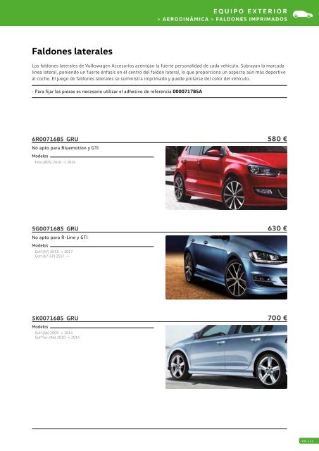 Catalogo General Accesorios VW 2017