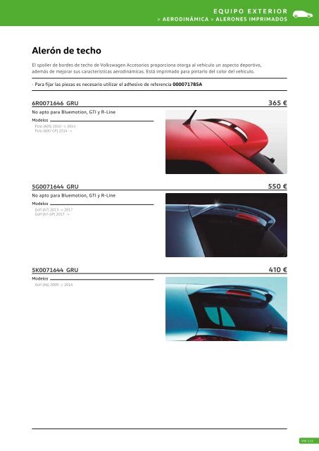 Catalogo General Accesorios VW 2017