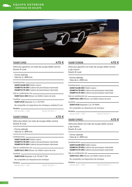 Catalogo General Accesorios VW 2017