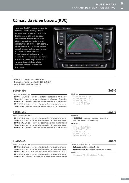 Catalogo General Accesorios VW 2017