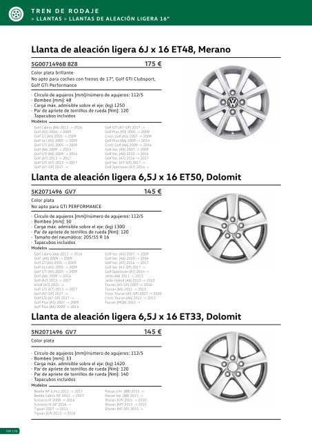 Catalogo General Accesorios VW 2017