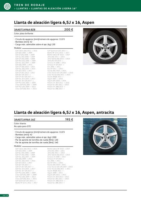 Catalogo General Accesorios VW 2017