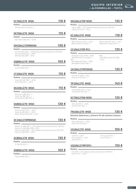 Catalogo General Accesorios VW 2017