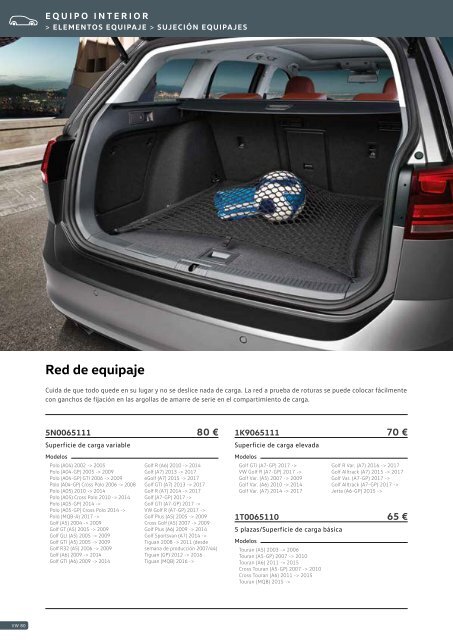 Catalogo General Accesorios VW 2017