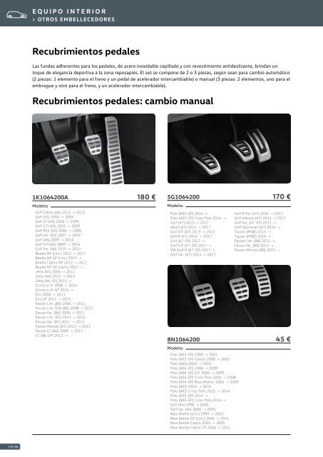 Catalogo General Accesorios VW 2017