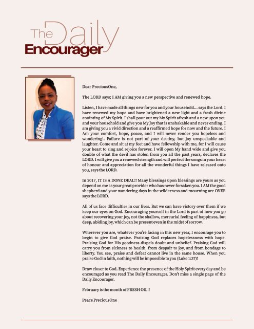 THE DAILY ENCOURAGER - FEBRUARY EDITION