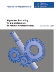 Allgemeiner Kurskatalog WiSe 2012/13 - Fakultät für Maschinenbau ...