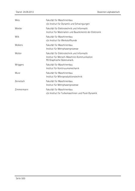 Allgemeiner Kurskatalog WiSe 2012/13 - Fakultät für Maschinenbau ...