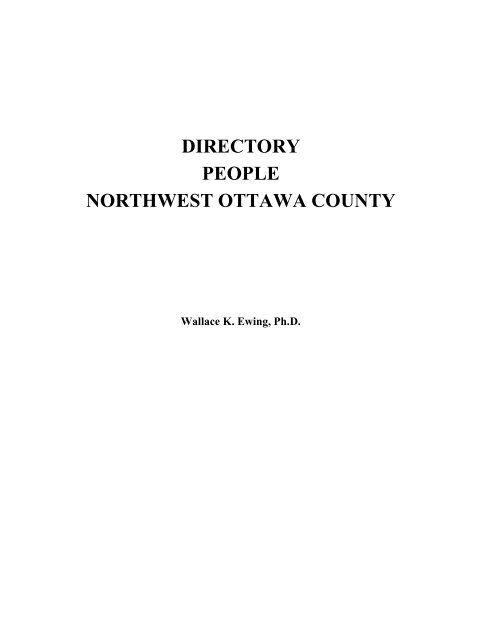 Directory people northwest ottawa county - Spring Lake District Library