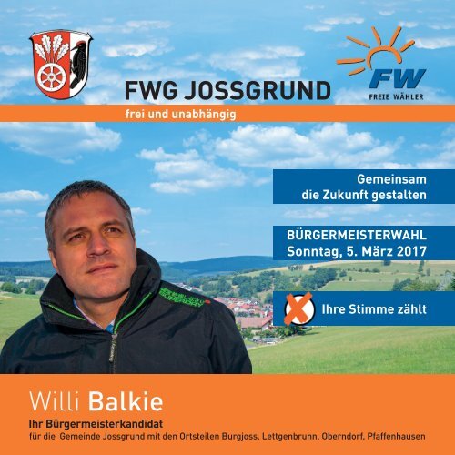 Flyer Willi Balkie zur Bürgermeisterwahl am 5. März 2017