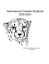 International Cheetah Studbook 2000-2001 - Cheetah Conservation ...
