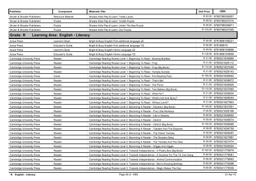 R-3 Foundation Phase Catalogue Body