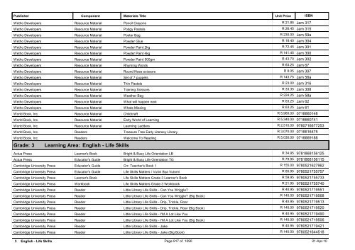 R-3 Foundation Phase Catalogue Body