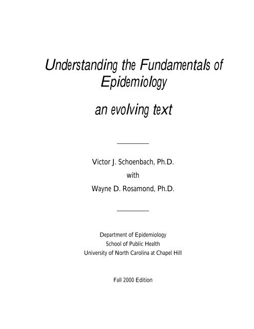 Understanding the Fundamentals of Epidemiology an evolving text