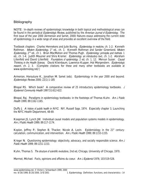 Understanding the Fundamentals of Epidemiology an evolving text