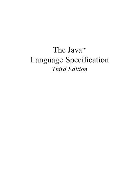 The Java Language Specification, Third Edition