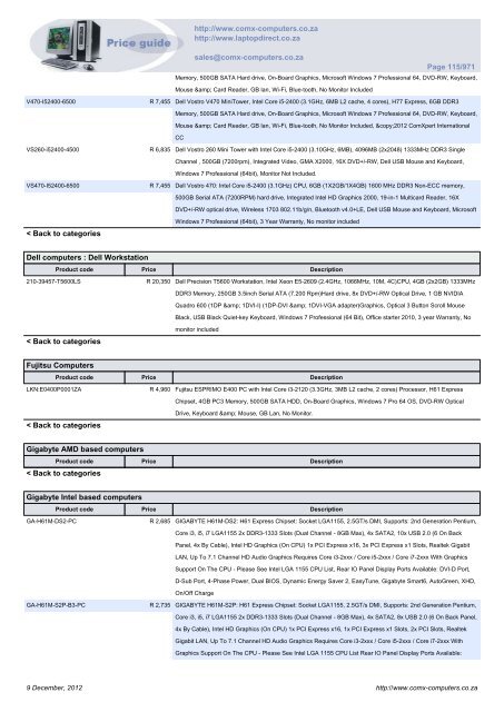 ComX Computers price list