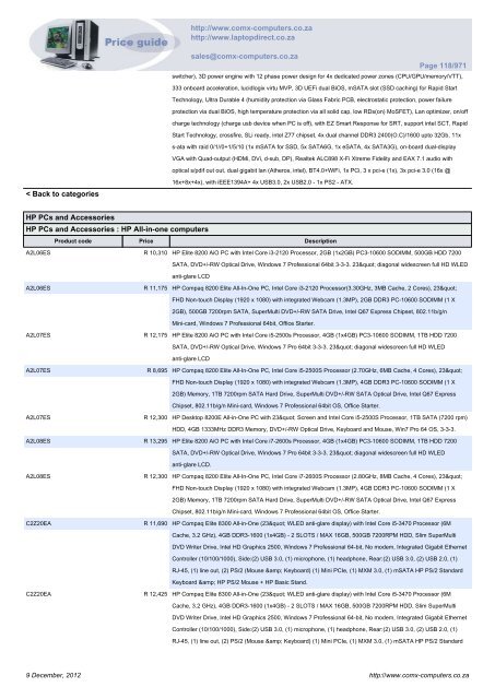 ComX Computers price list