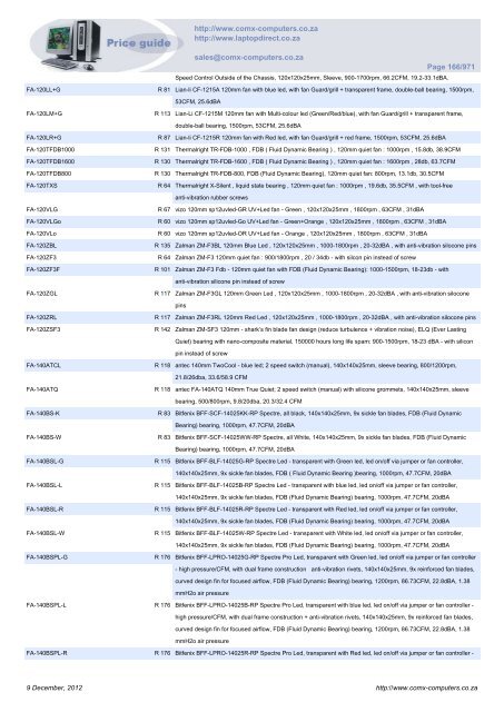 ComX Computers price list