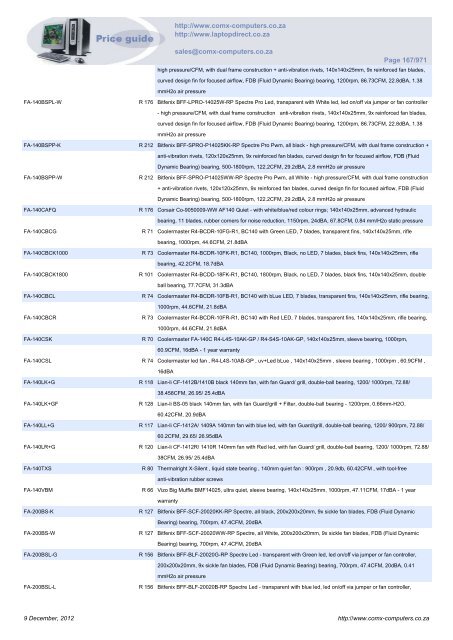 ComX Computers price list