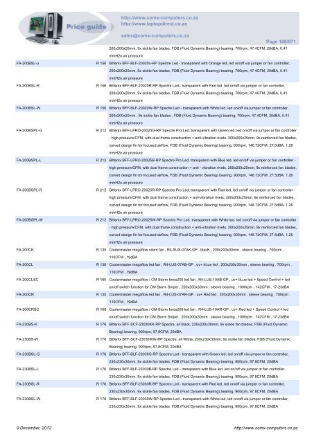 ComX Computers price list