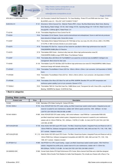 ComX Computers price list