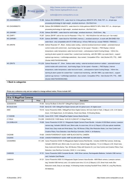 ComX Computers price list